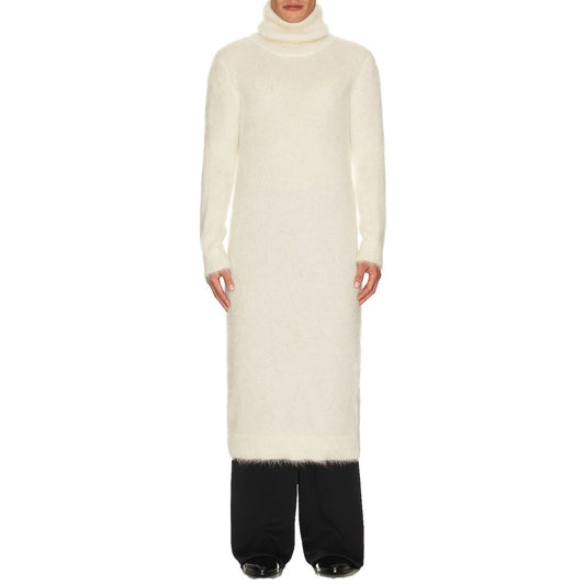 Saint Laurent White Mohair Casual Dress