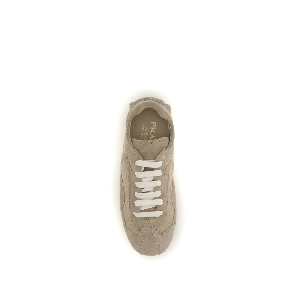 Prada Beige Lamb Ovis Aries Aries Athletic Sneakers