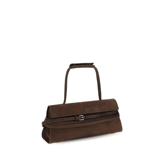 Moschino Brown Calf Leather Bos Taurus Shoulder Bag