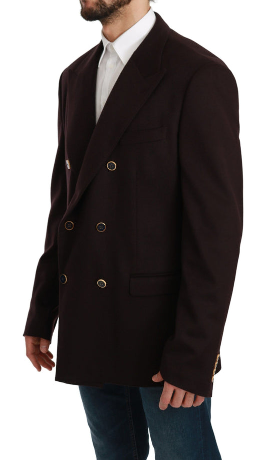 Dolce & Gabbana Bordeaux Cashmere Coat TAORMINA Blazer
