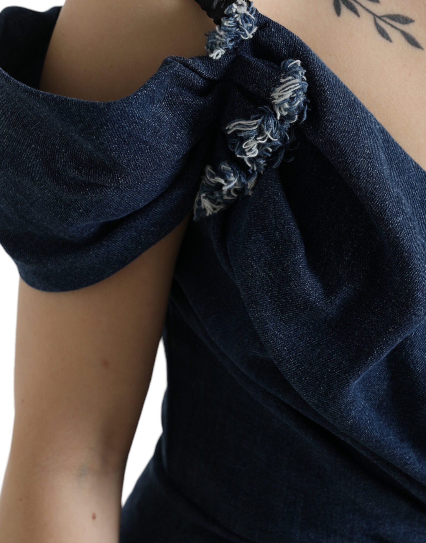 Dolce & Gabbana Blue Patchwork Two Tone Denim Mini Dress