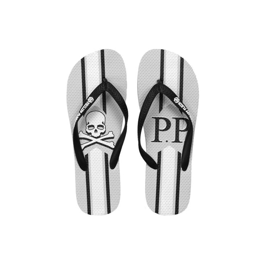 Philipp Plein Gray Polyester Women Flip Flop