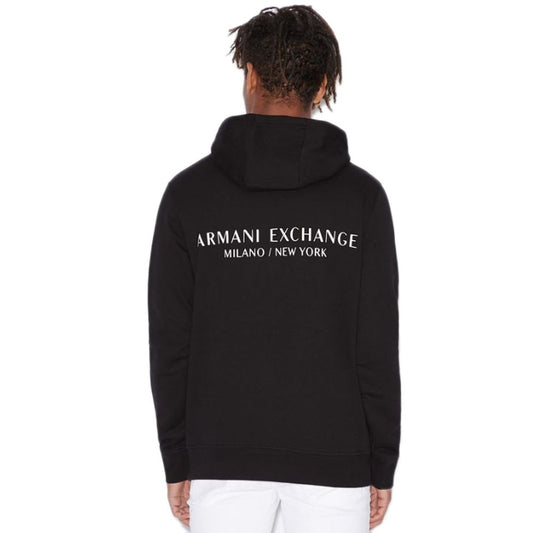 Armani Exchange Black Cotton Hoodie