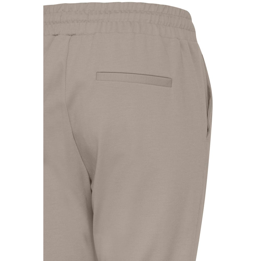 ICHI Beige Polyester Pant