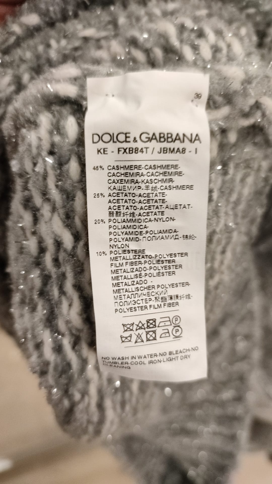 Dolce & Gabbana Gray Cashmere Turtle Neck Pullover Sweater