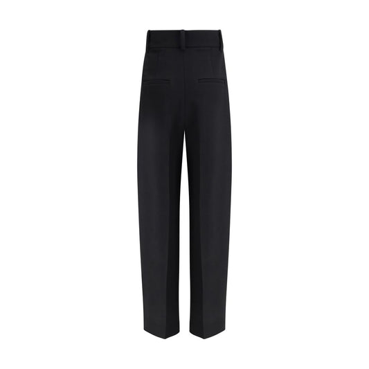 Khaite Black Viscose Casual Pants