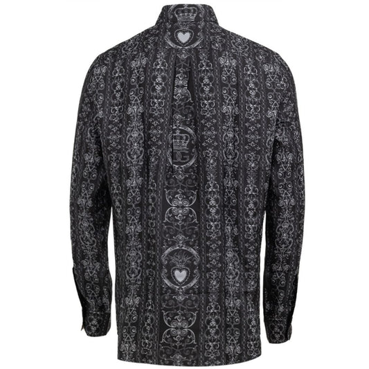 Dolce & Gabbana Gray Silk Pattern Shirt