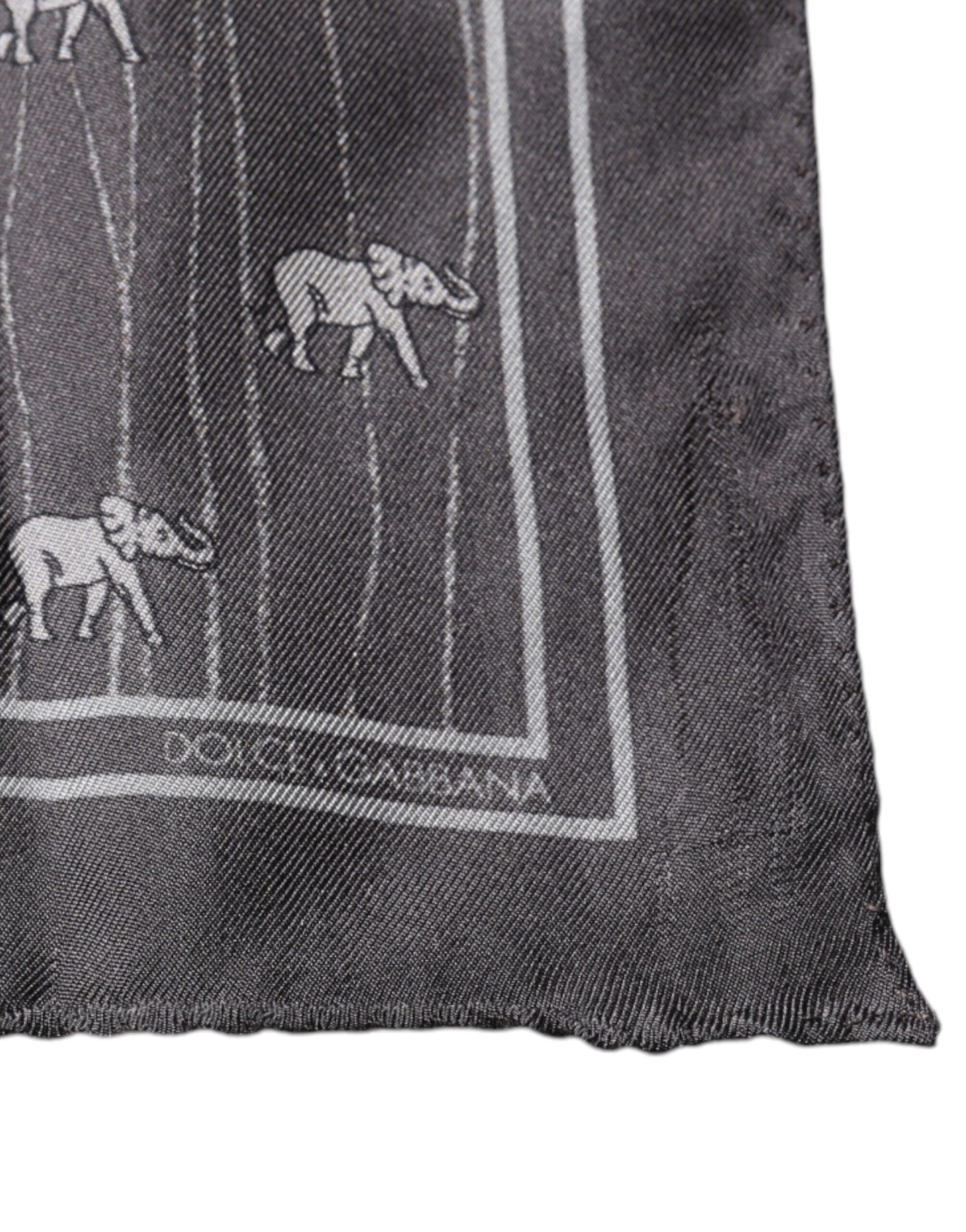 Dolce & Gabbana Brown Elephant Fantasy Handkerchief Scarf