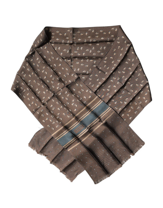 Dolce & Gabbana Brown Fantasy Silk Neck Wrap Shawl Scarf