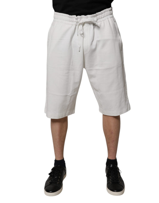 Dolce & Gabbana White Cotton Sweatshorts Men Bermuda Shorts