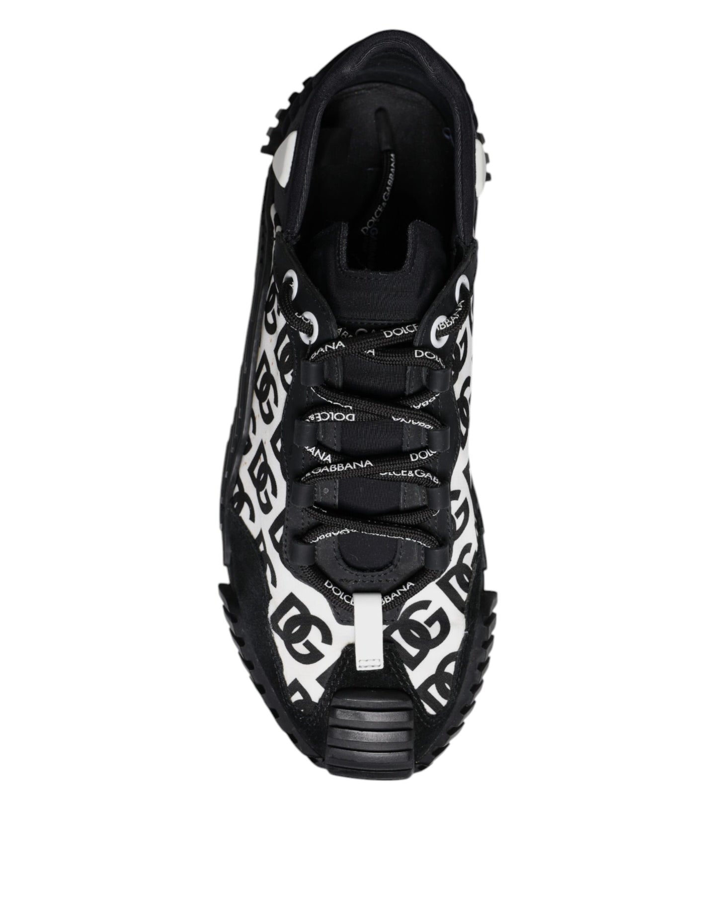 Dolce & Gabbana Black Logo Lace Up Low Top NS1 Sneakers Shoes