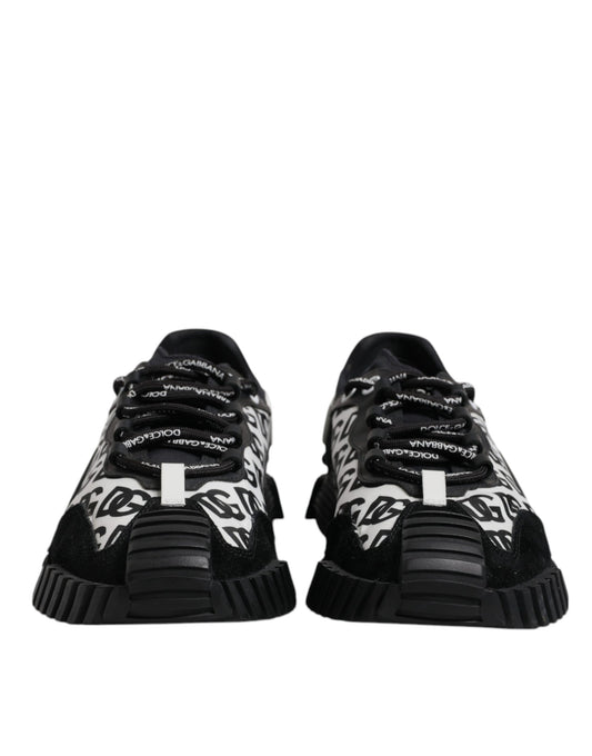 Dolce & Gabbana Black Logo Lace Up Low Top NS1 Sneakers Shoes