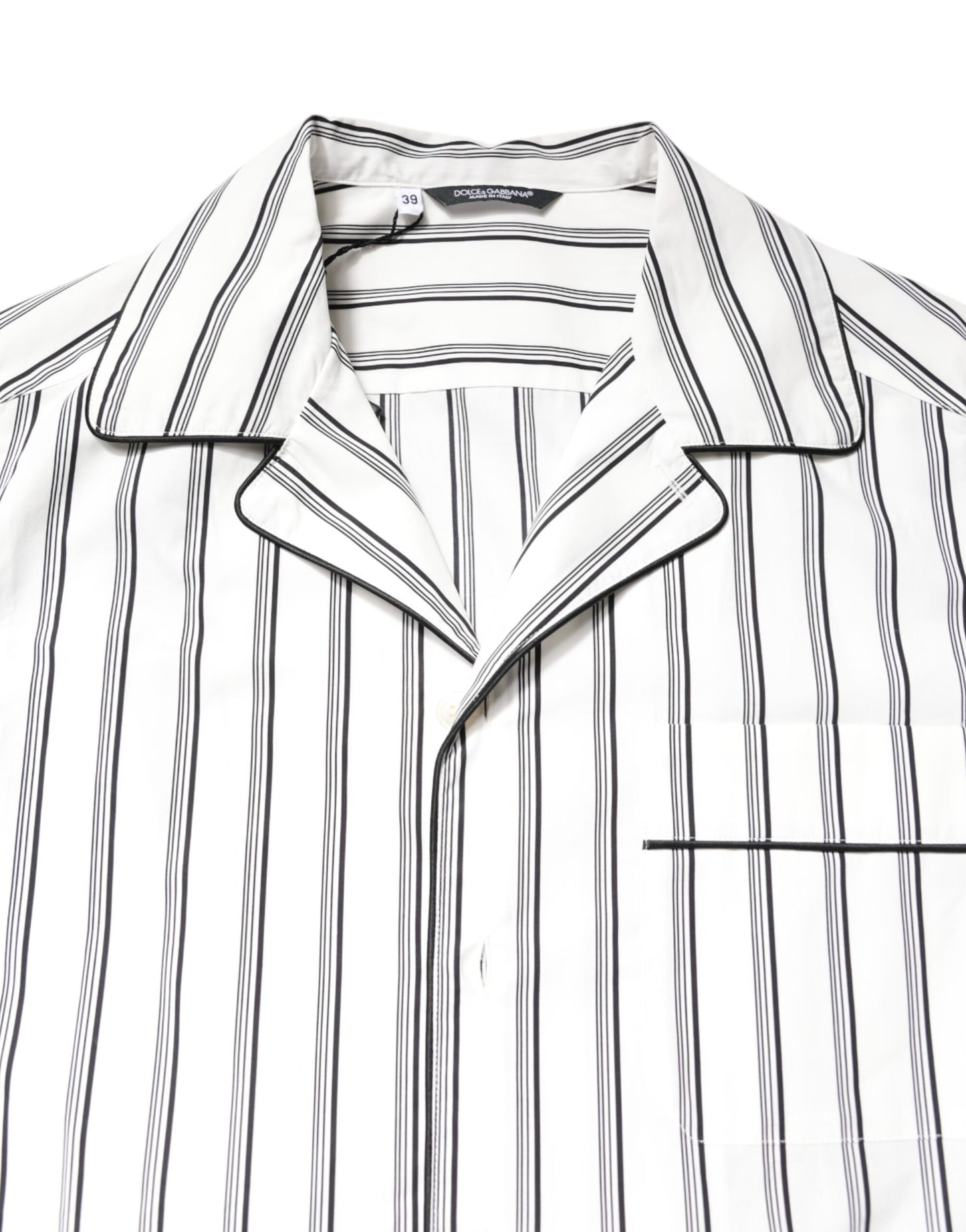 Dolce & Gabbana White Stripes Lounge Pajama Sleepwear Shirt