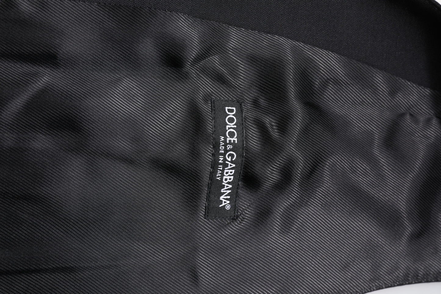 Dolce & Gabbana Black Wool Waistcoat Dress Formal Vest