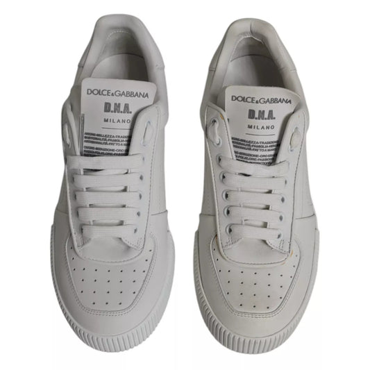 Dolce & Gabbana White Miami Leather Low Top Sneakers Shoes