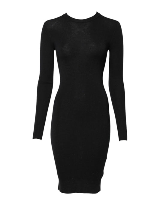 Dolce & Gabbana Black Long Sleeves Bodycon Sheath Dress