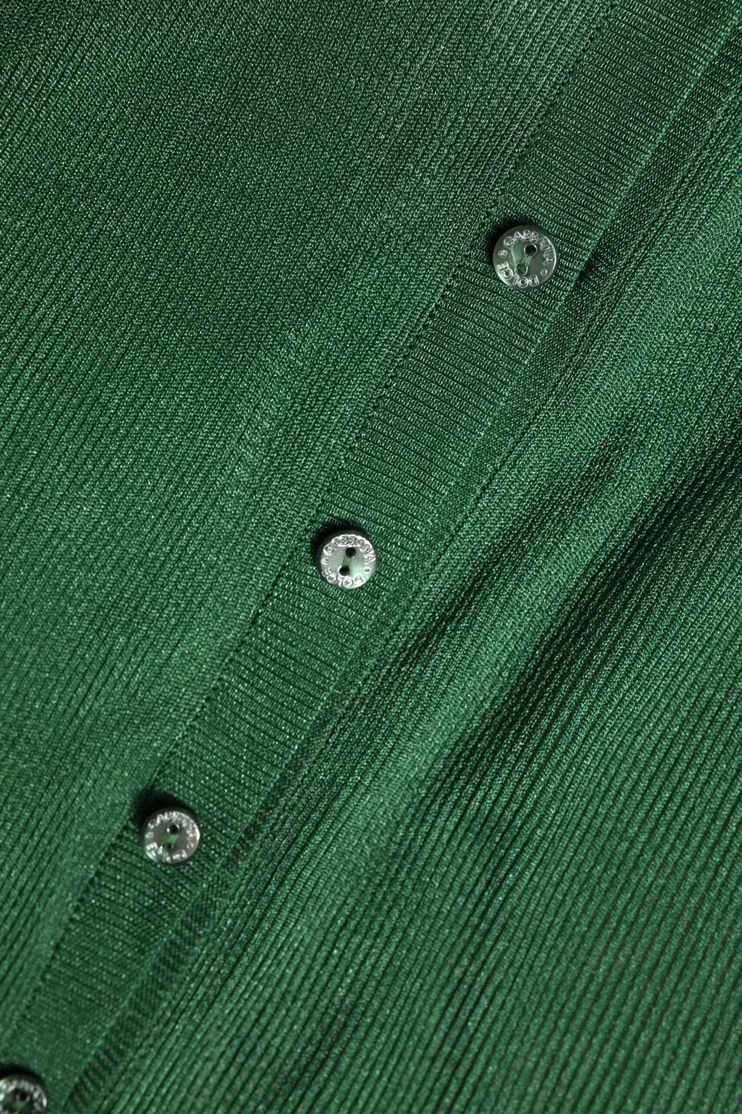 Dolce & Gabbana Green Polyester Long Sleeves Cardigan Sweater