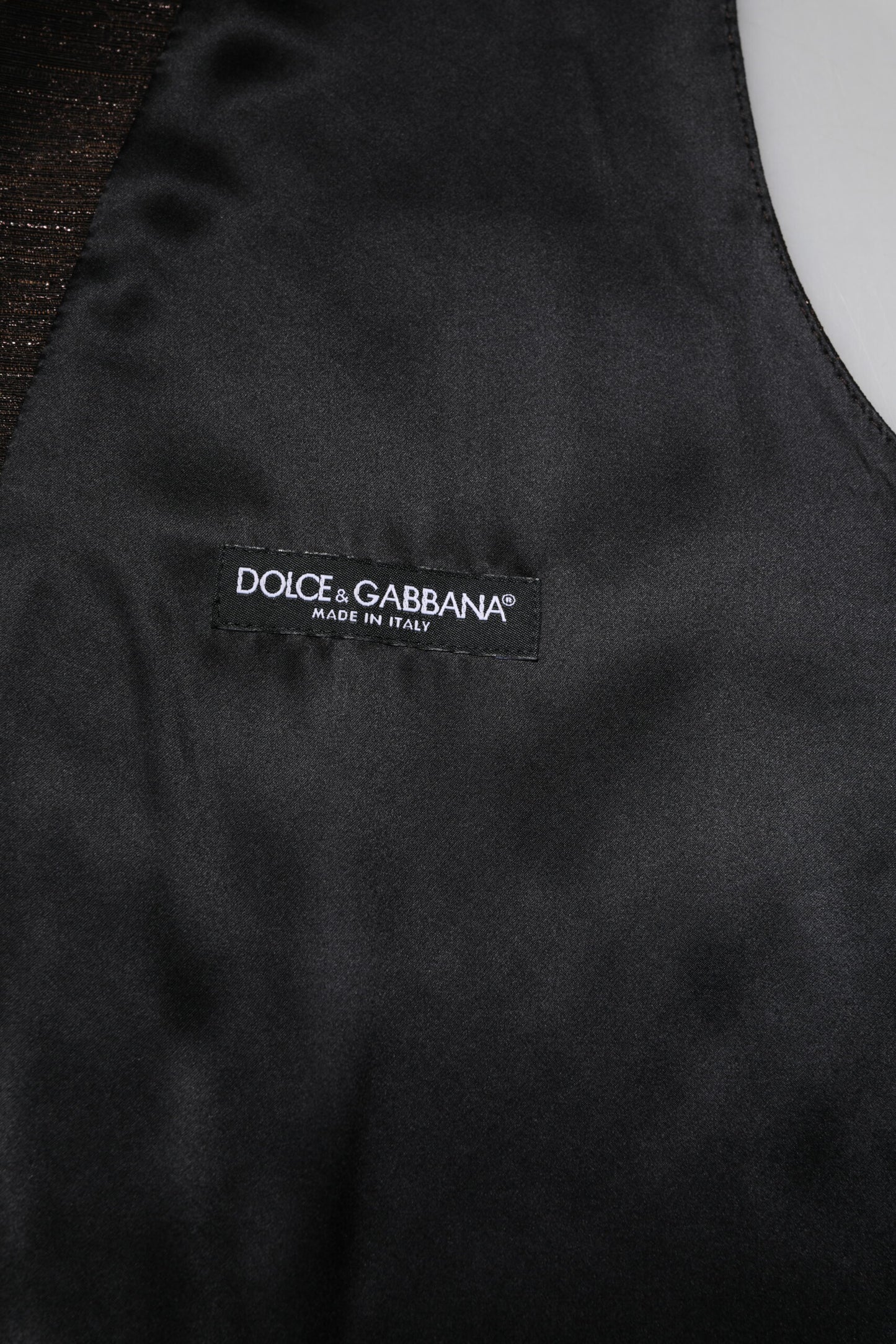 Dolce & Gabbana Dark Brown Dress Formal Men Waistcoat Vest