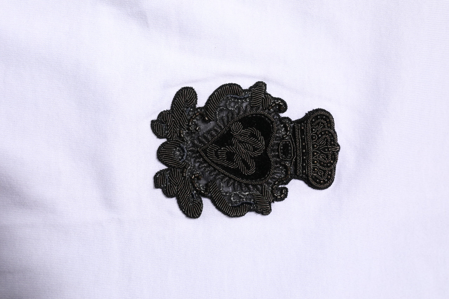 Dolce & Gabbana White Cotton DG Crown Embroidery T-shirt