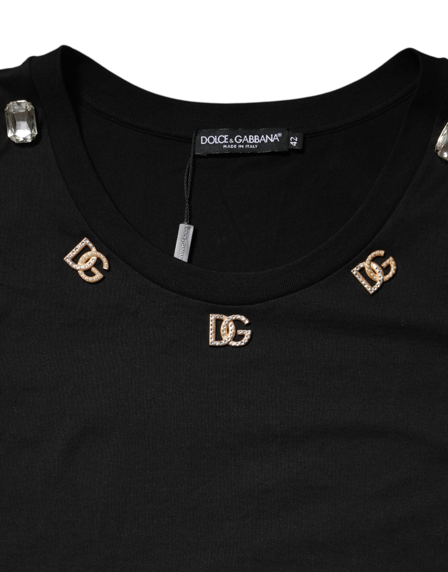 Dolce & Gabbana Black DG Embellished Sleeveless Tank Top