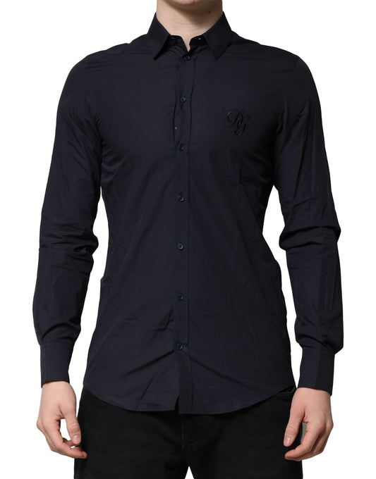 Dolce & Gabbana Dark Blue MARTINI Cotton Dress Formal Shirt