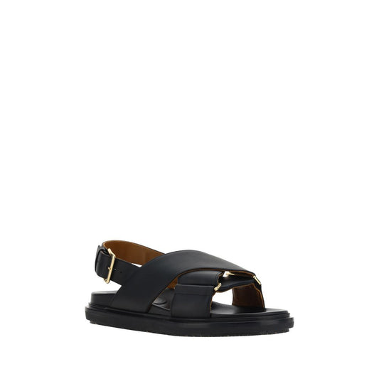 Marni Black Calf Leather Bos Taurus Sandals