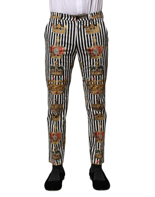 Dolce & Gabbana Multicolor Striped Crown Pants