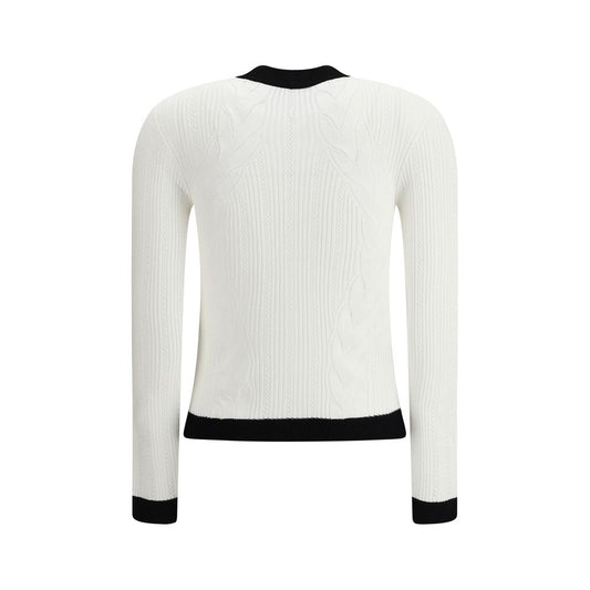 Balmain White Viscose Cardigan