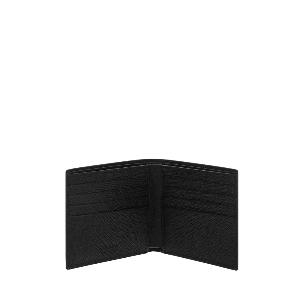 Prada Black Calf Leather Bos Taurus Wallet