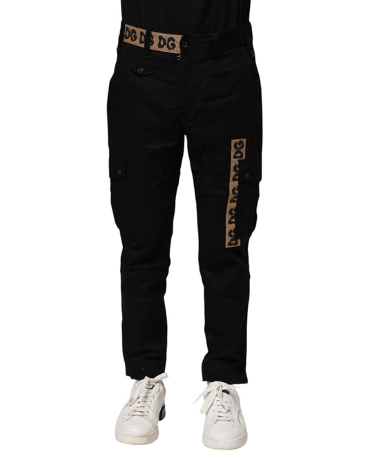 Dolce & Gabbana Black Cotton Cargo Casual Pants