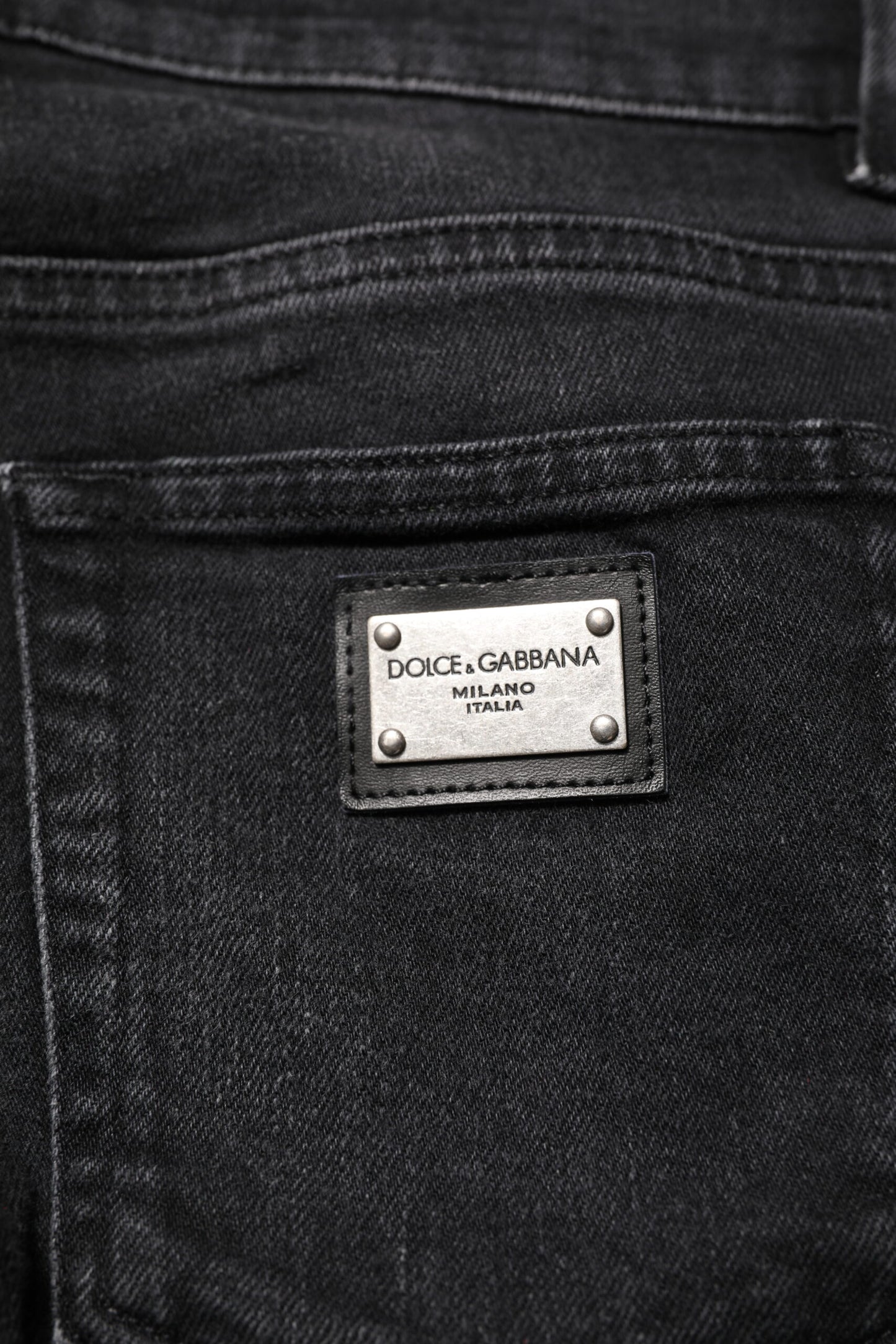 Dolce & Gabbana Black Cotton Skinny Men Denim Jeans