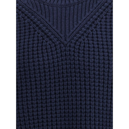 Jil Sander Blue Fleece Wool Sweatshirt