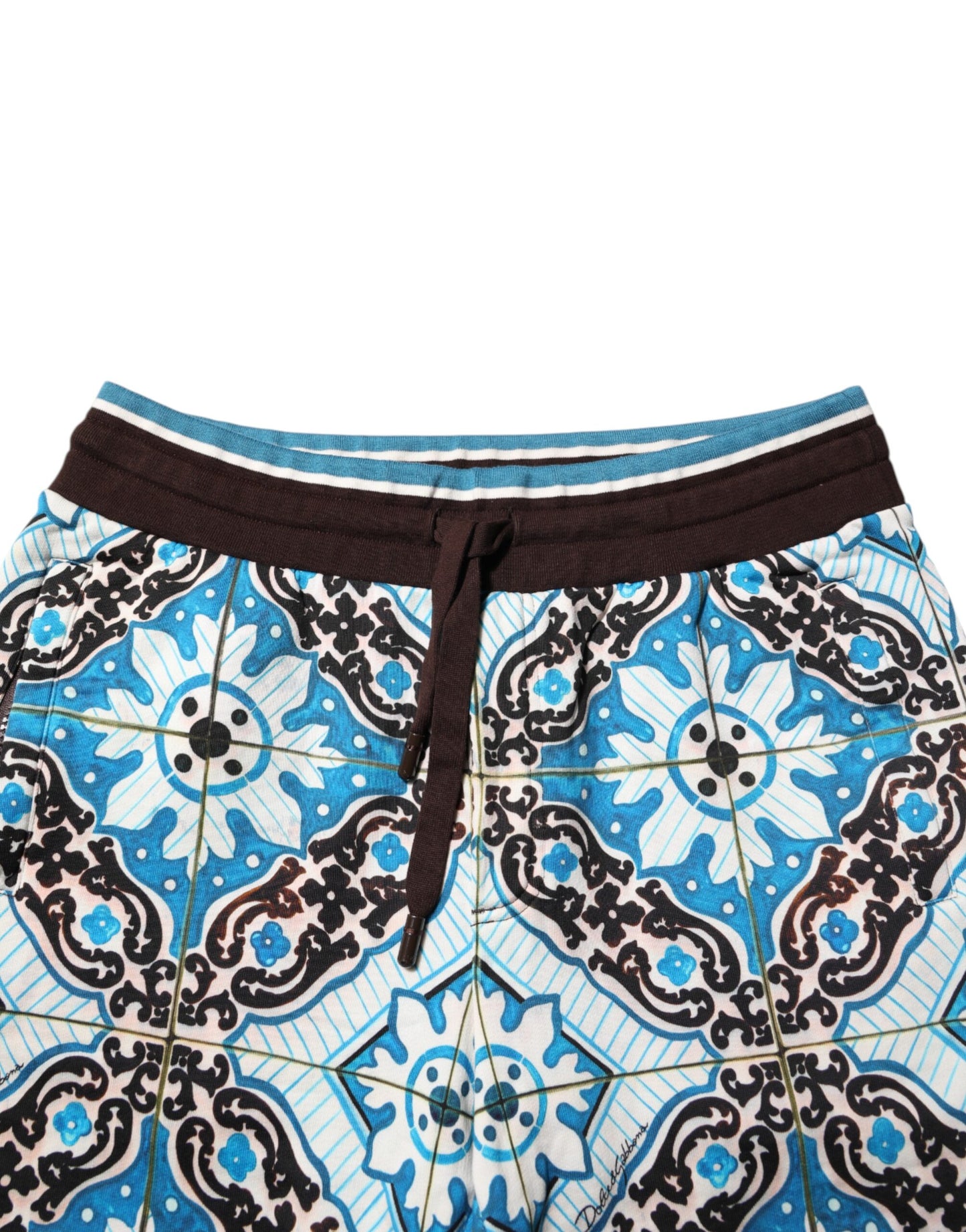 Dolce & Gabbana Multicolor Cotton Maiolica Print Bermuda Shorts