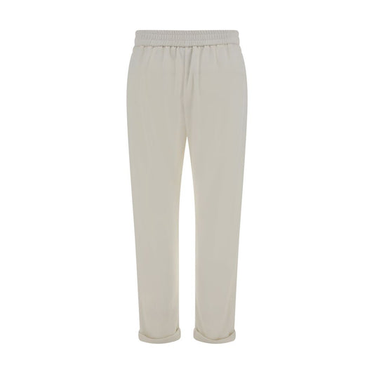 Brunello Cucinelli White Cotton Casual Pants