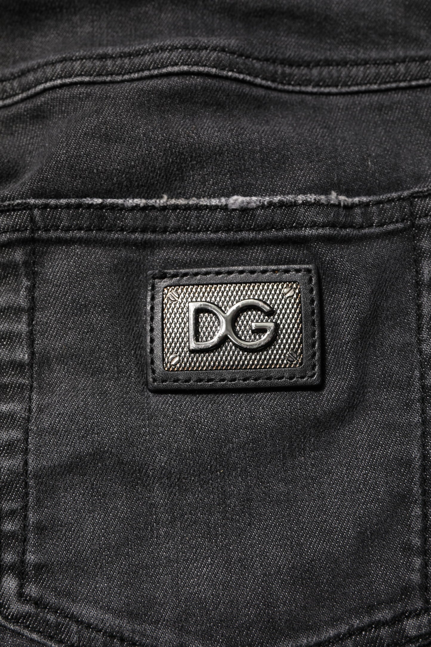 Dolce & Gabbana Black Cotton Low Waist Skinny Denim Jeans