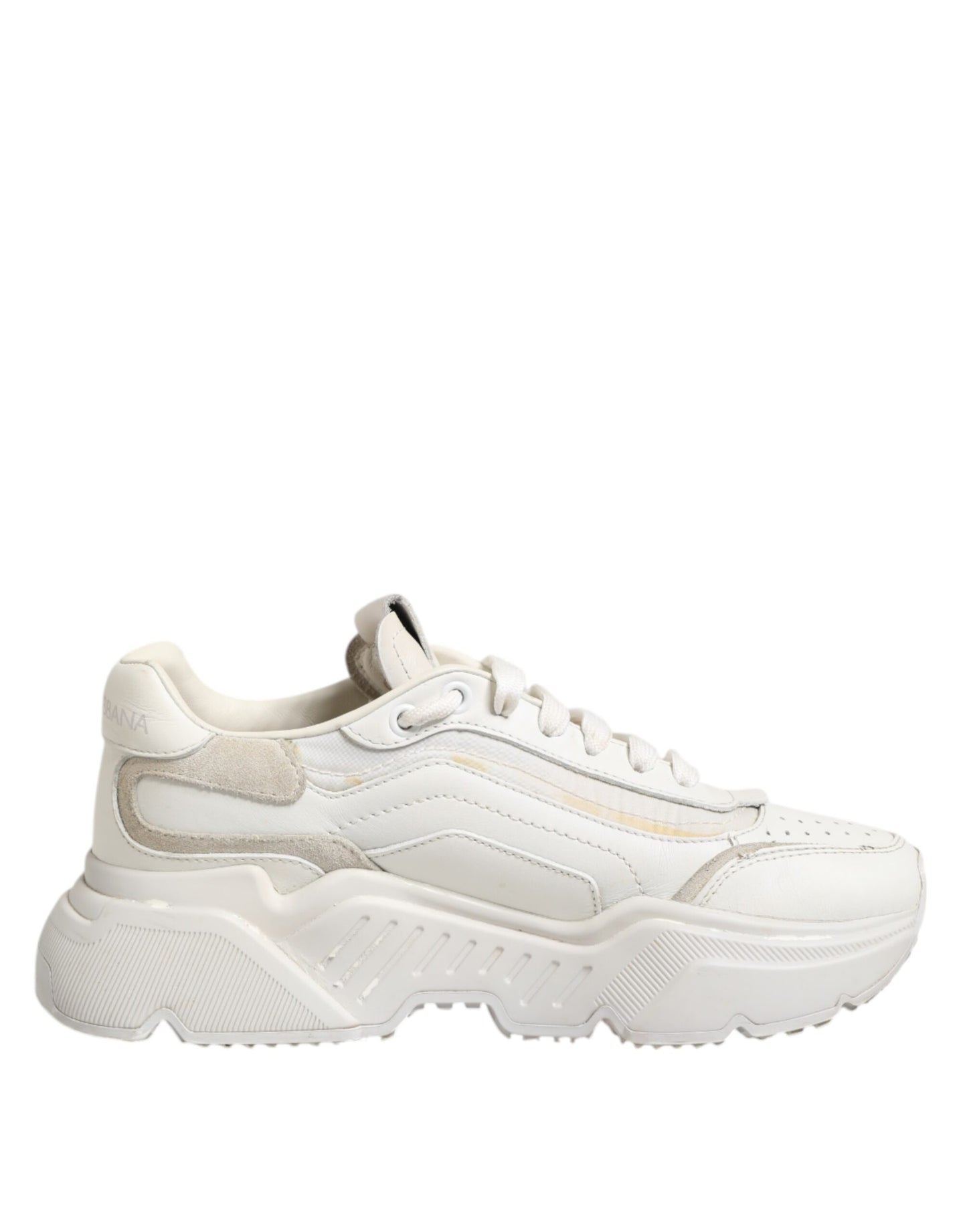 Dolce & Gabbana White DAYMASTER Calf Leather Sneakers Shoes