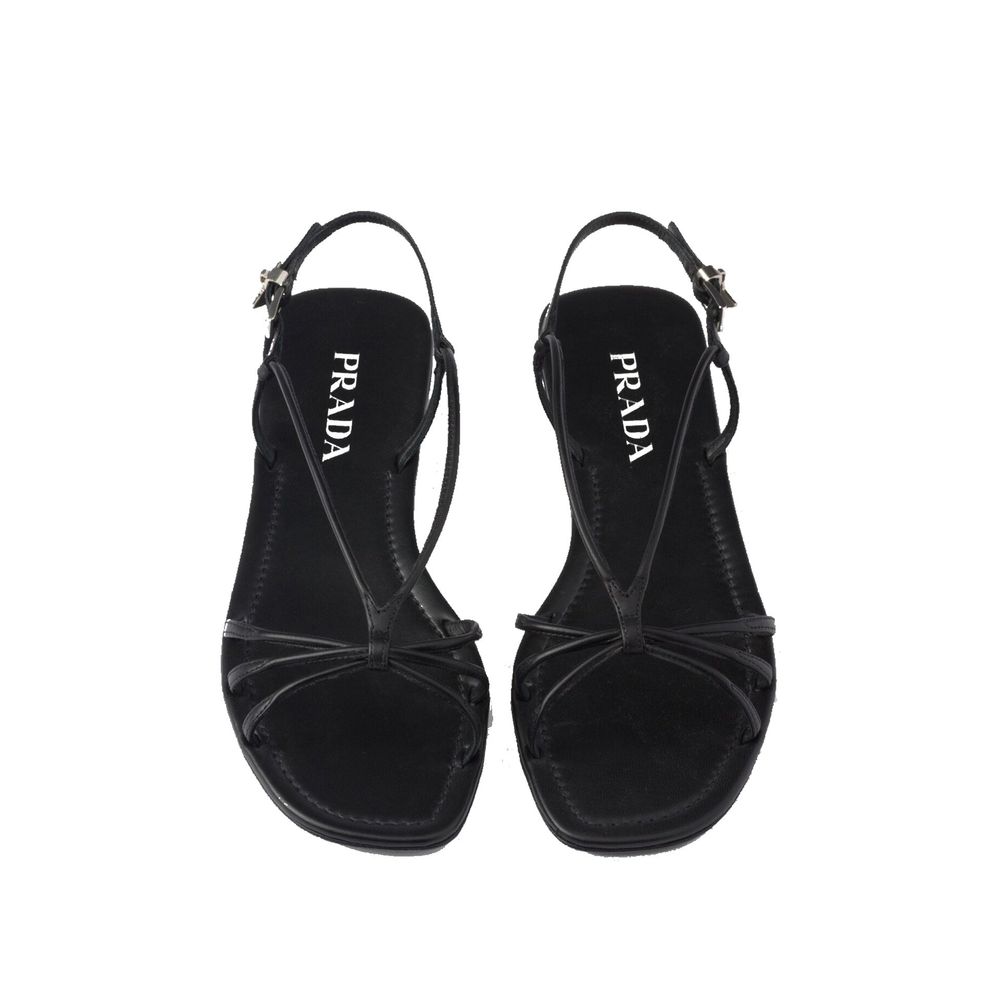 Prada Black Calfskin Sandals