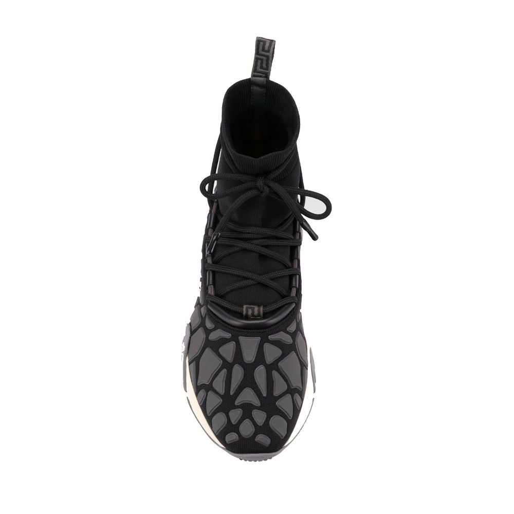 Versace Black Fabric Athletic Sneakers