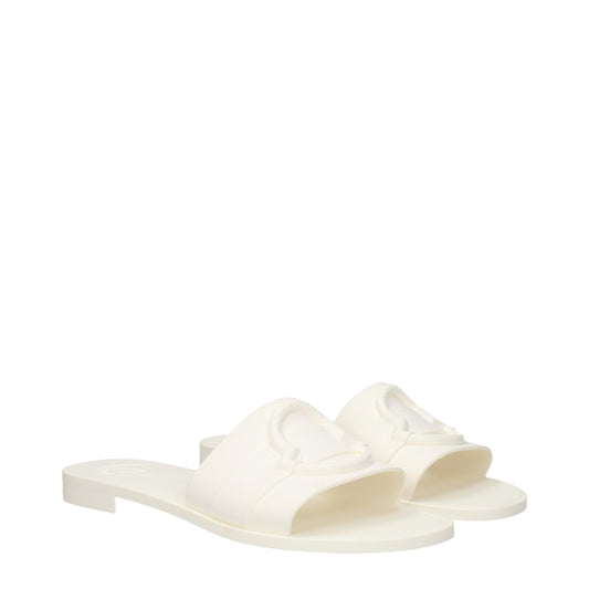 Moncler White Cotton Slippers