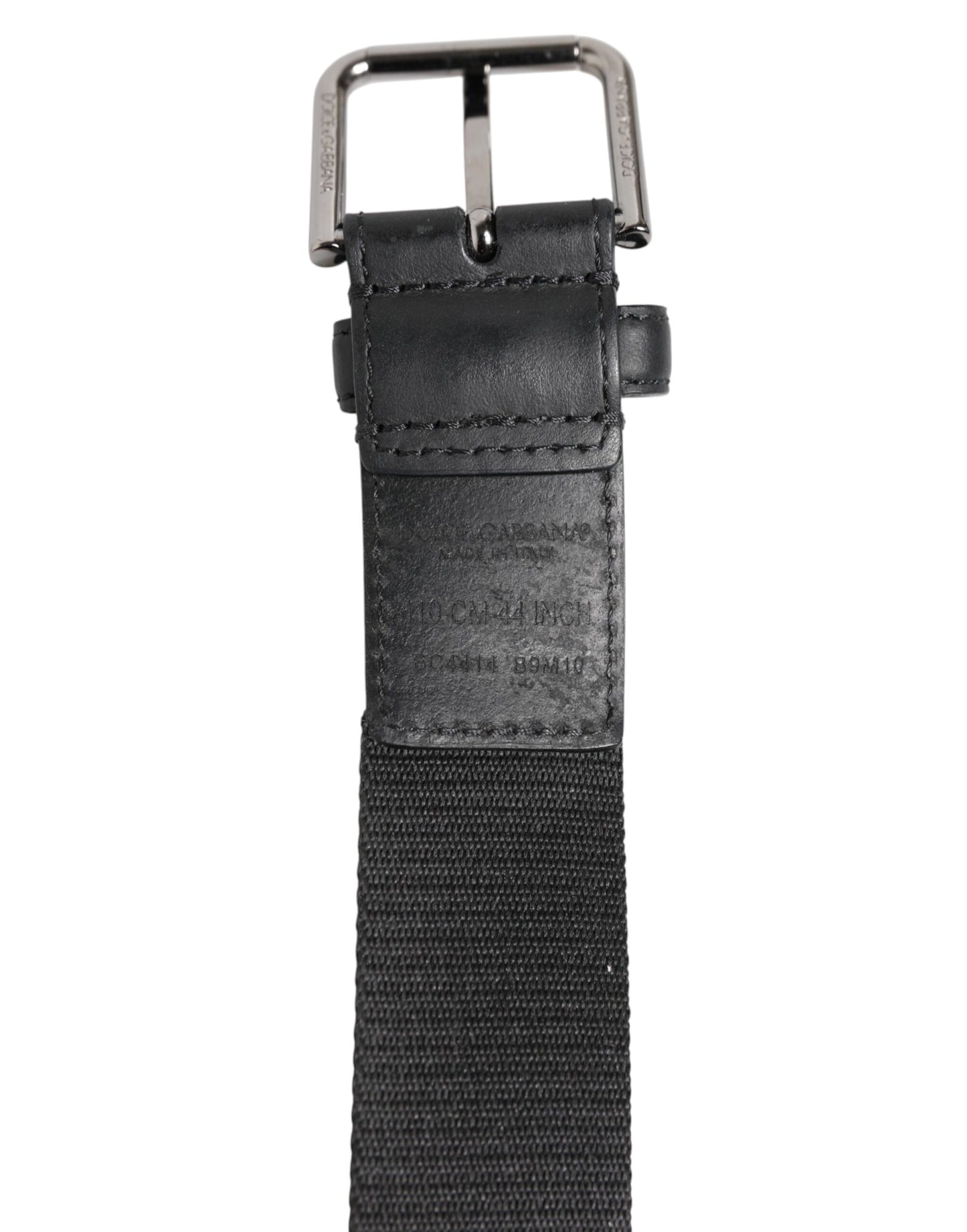 Dolce & Gabbana Black Polyester Leather Metal Buckle Belt