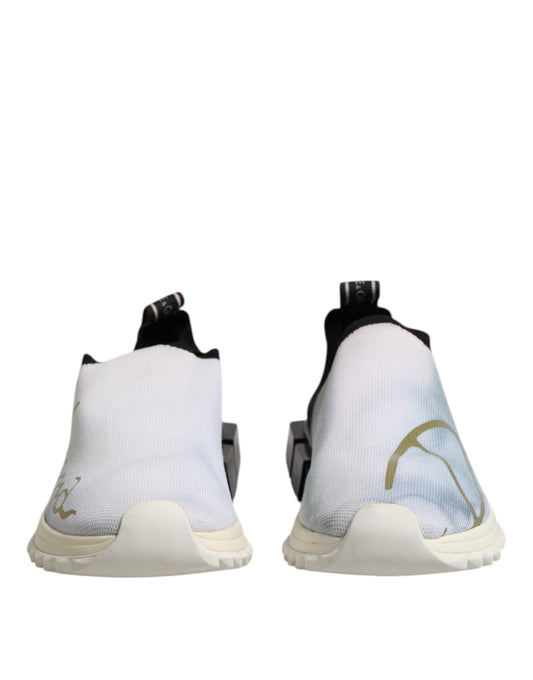 Dolce & Gabbana White Black Low Top Sorrento Sneakers Shoes