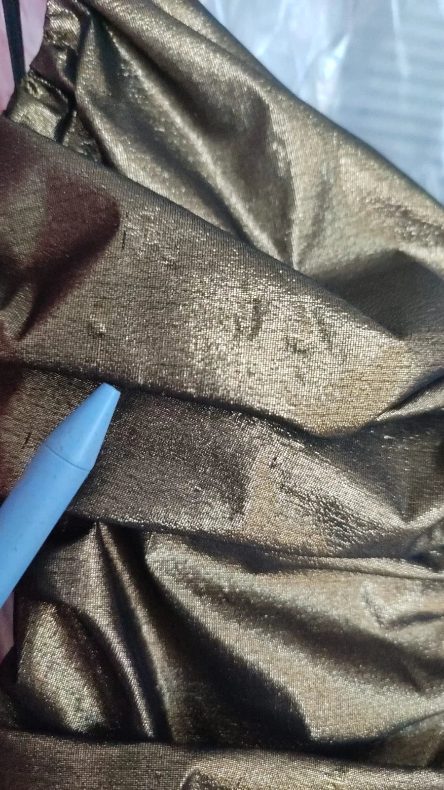 Dolce & Gabbana Gold Metallic Stretch Bodycon Ruched Dress