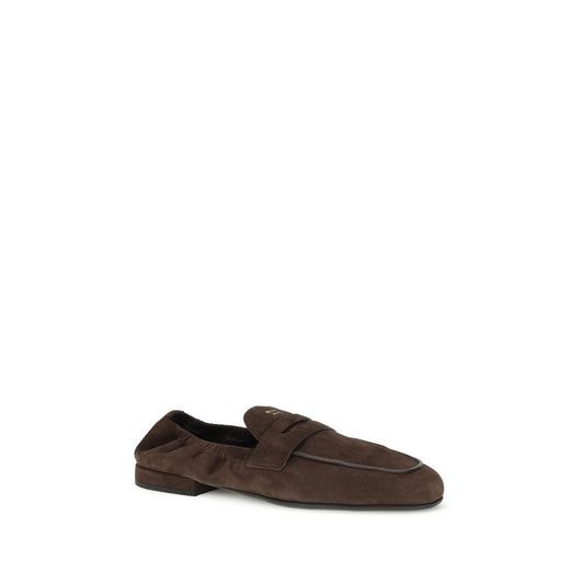 Prada Brown Lamb Ovis Aries Aries Slip-On Loafers