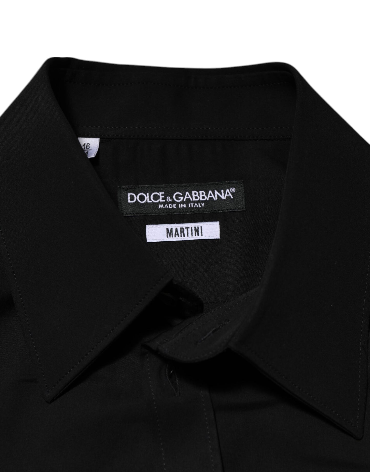 Dolce & Gabbana Black Viscose Long Sleeve Formal Dress Shirt