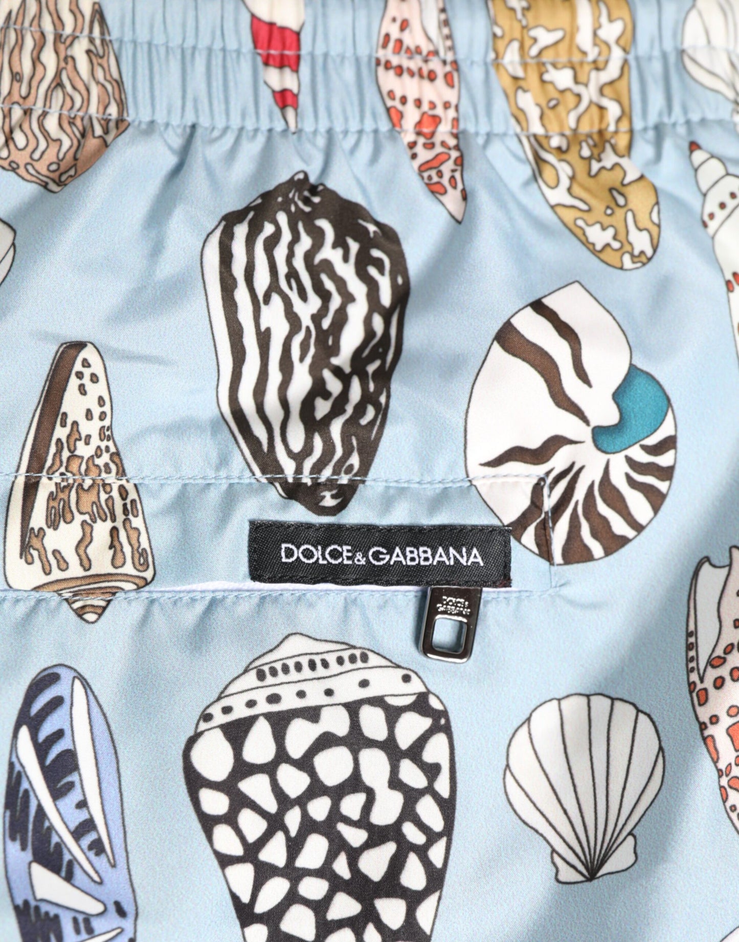 Dolce & Gabbana Blue Seashell Print Nylon Men Shorts Swimwear