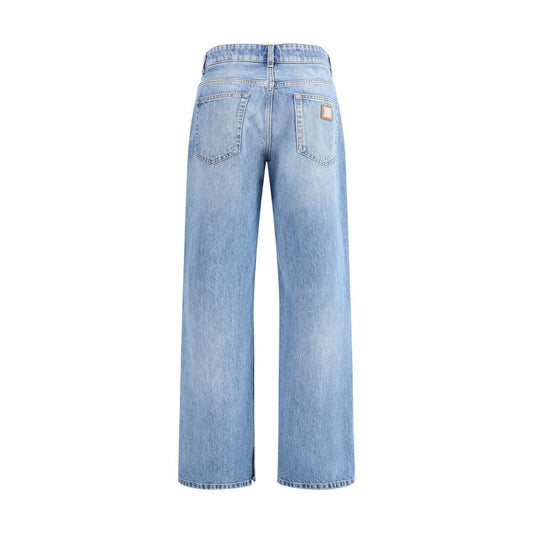Dolce & Gabbana Light Blue Cotton Straight-Leg Jeans