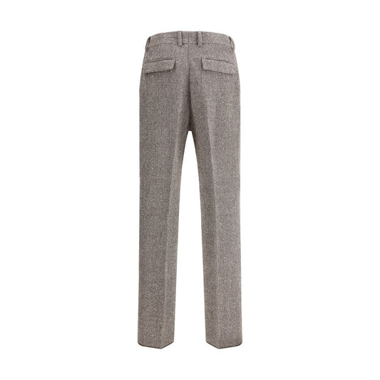 Ferragamo Gray Fleece Wool Casual Pants