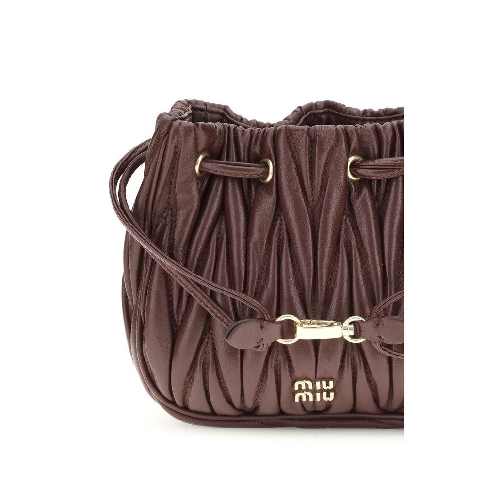 Miu Miu Bordeaux Calf Leather Bos Taurus Clutch Bag