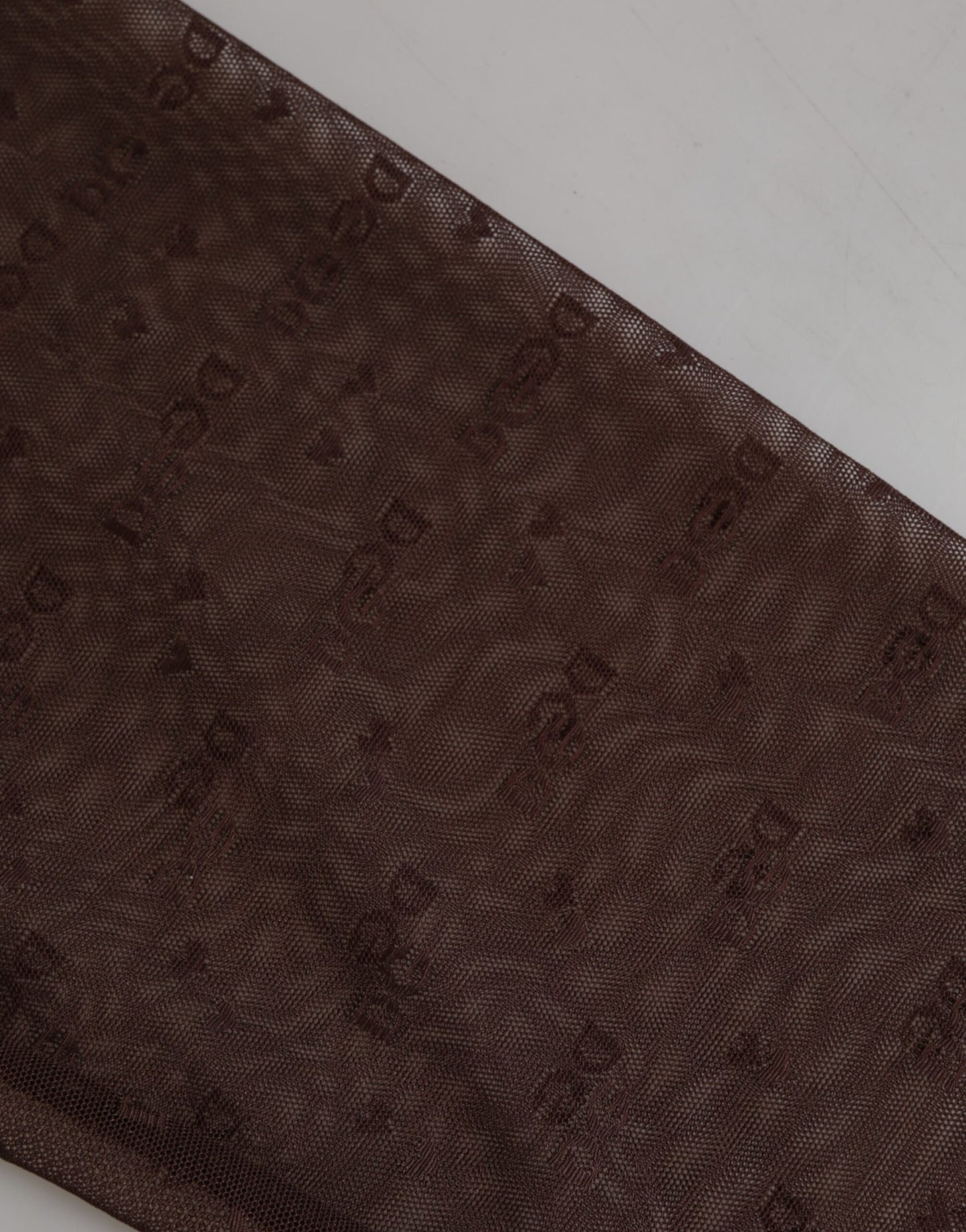 Dolce & Gabbana Brown Nylon Logo Lace Leggings Pants Underwear