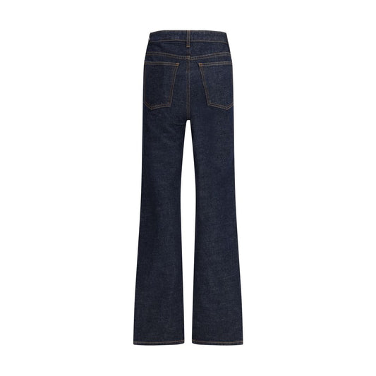Khaite Blue Cotton High-Waisted Jean
